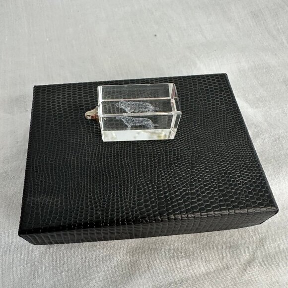 3D Cube Prism Laser Etched Hologram Dog Charm for Necklace - Picture 2 of 4